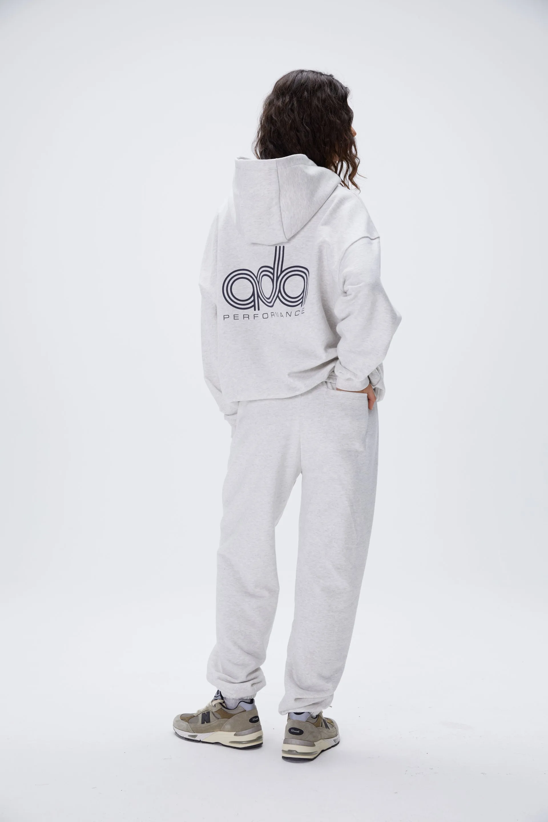 Performance Oversized Hoodie - Light Grey Melange