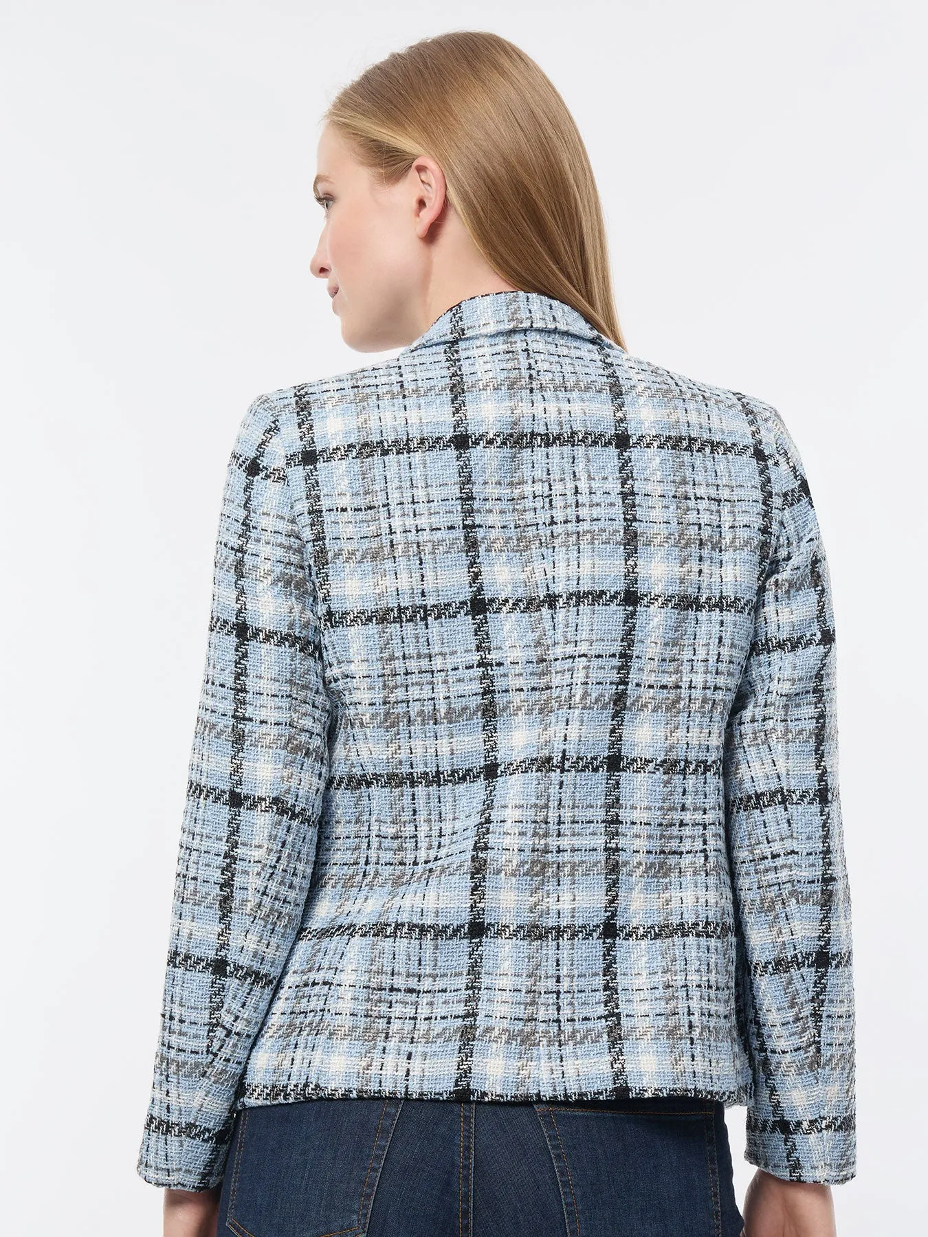 Petite Tweed Faux Double-Breasted Jacket