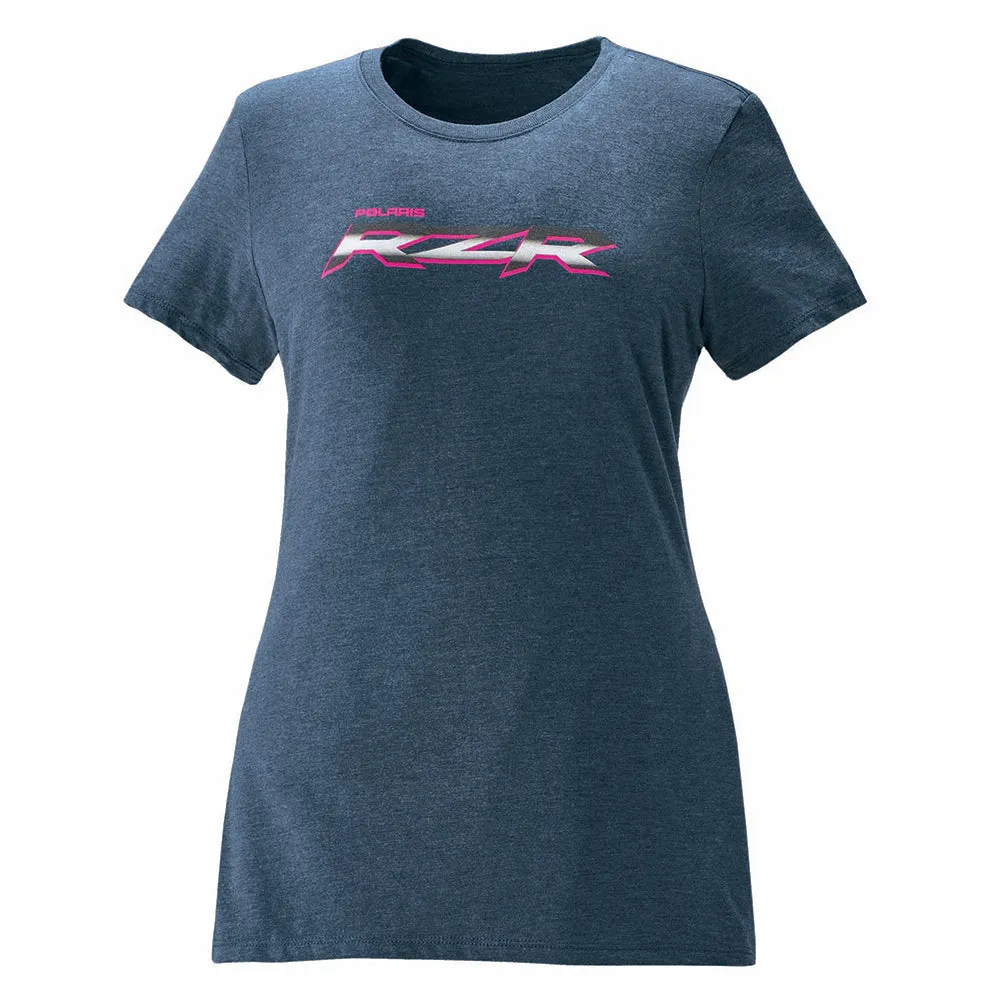 Polaris  Navy Womens RZR Graphic Logo T-Shirt Short Sleeve Classic Fit Soft