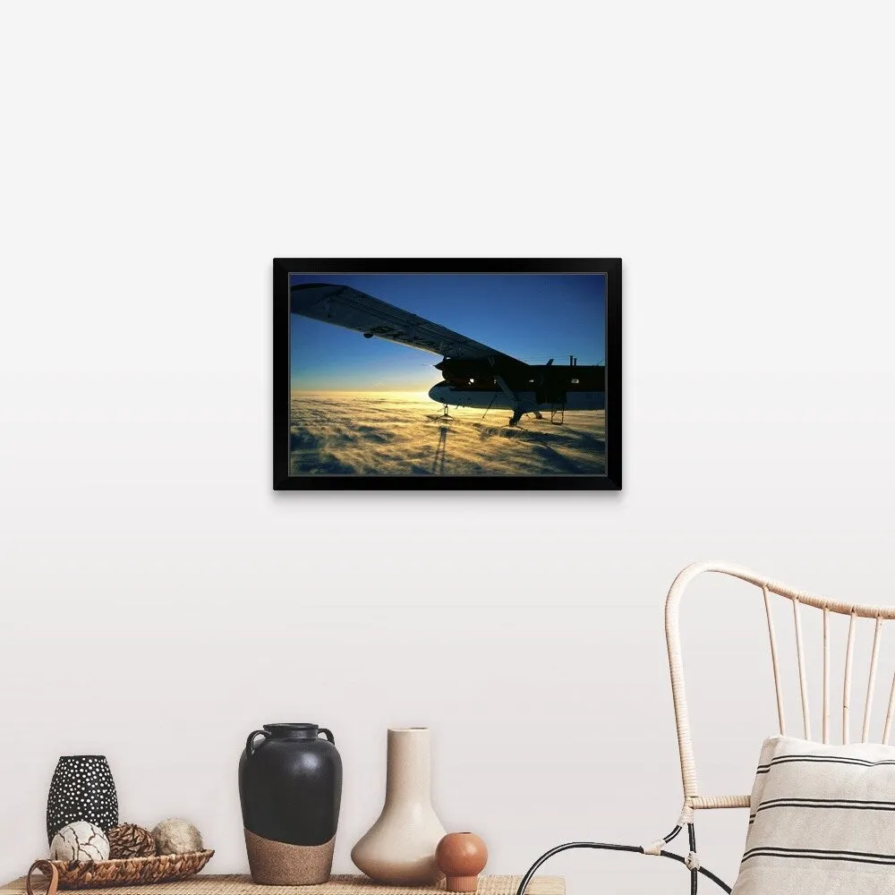 "Aeroplane on Coats Land, Antartica" Black Framed Print