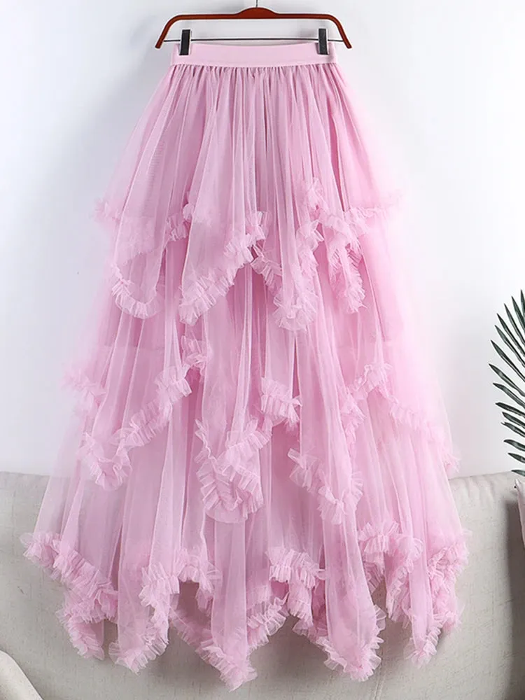 Ragged Ruffles Tulle Skirt