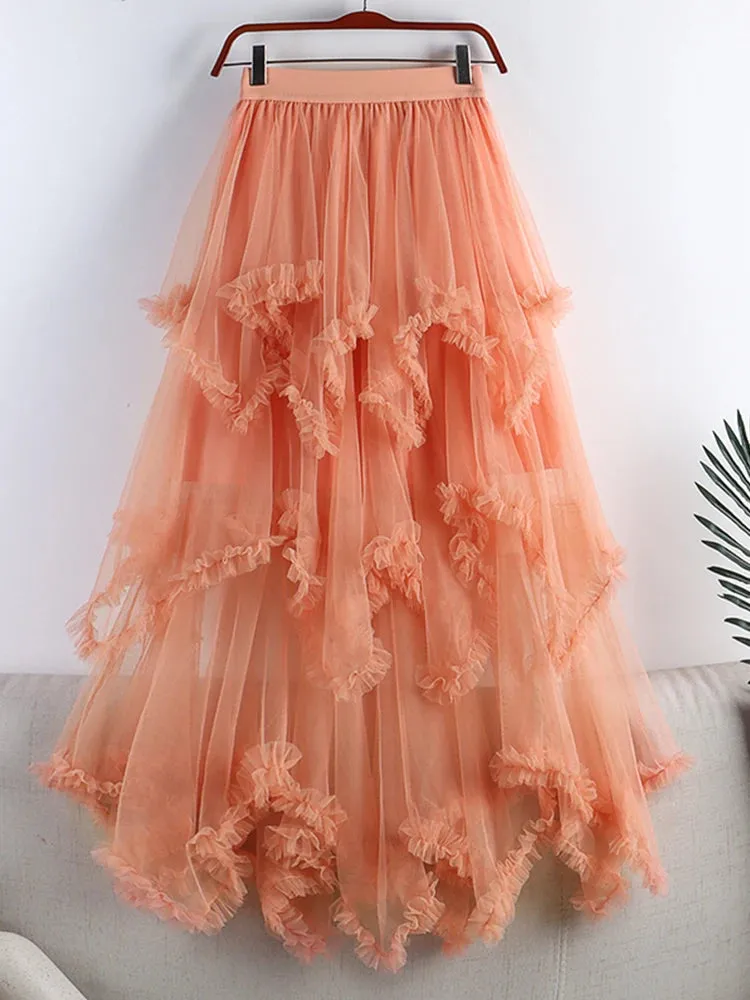 Ragged Ruffles Tulle Skirt