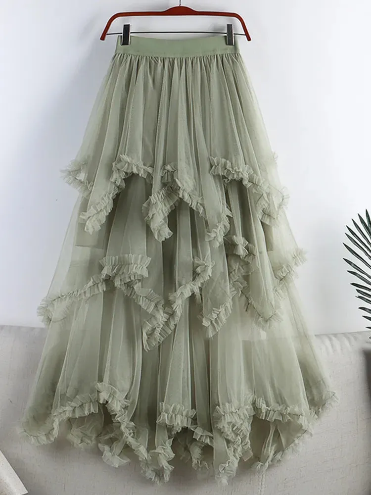 Ragged Ruffles Tulle Skirt