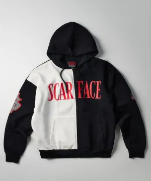 Scarface Split Full Zip Oversized Hoodie - Black&White