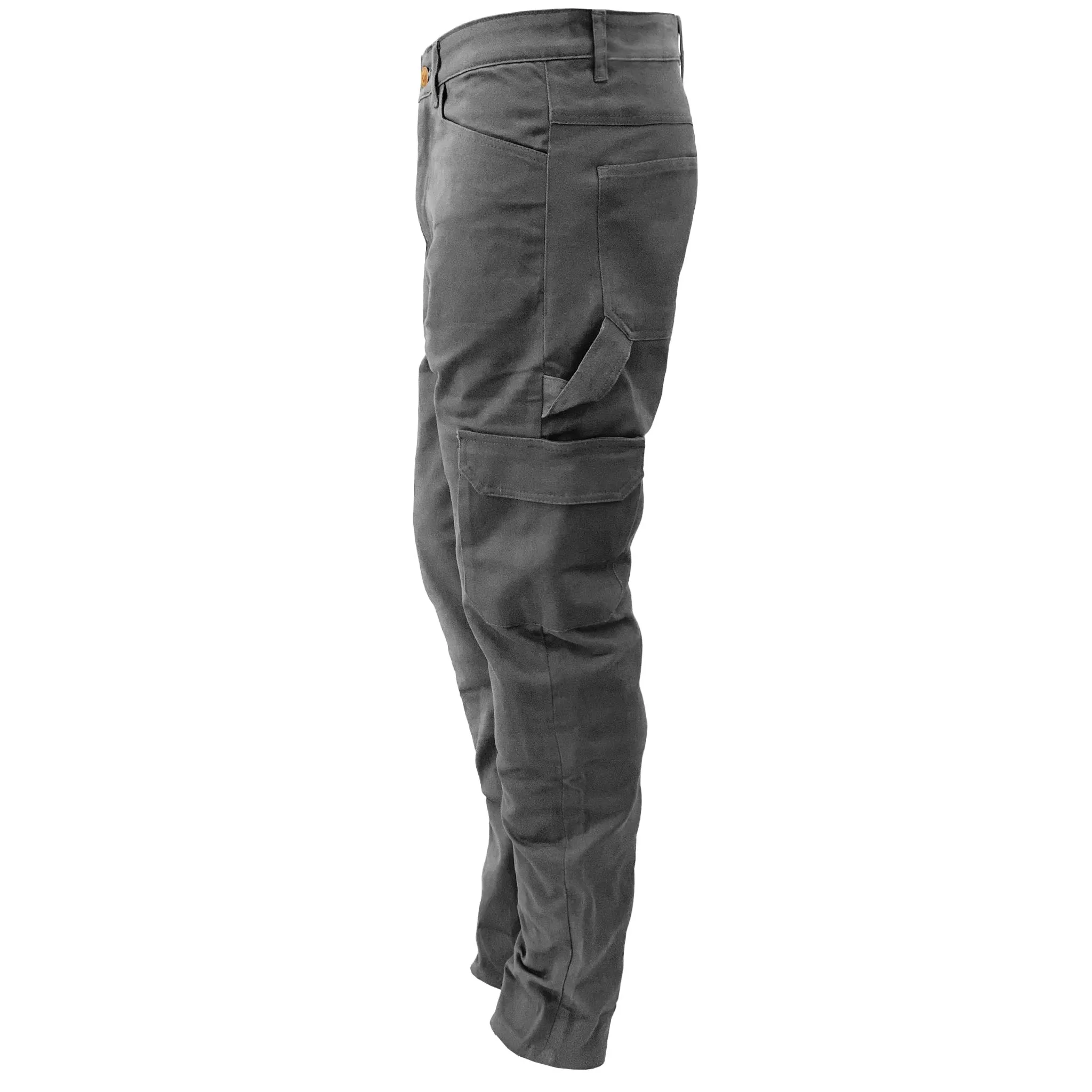 Straight Leg Cargo Pants - Gray with Pads