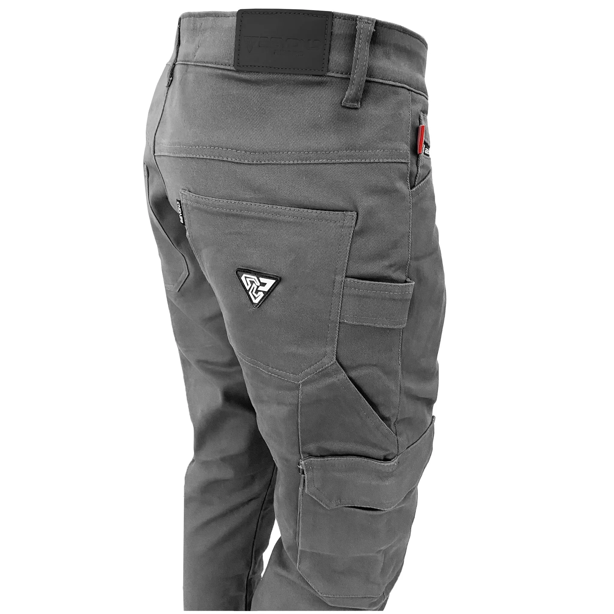 Straight Leg Cargo Pants - Gray with Pads