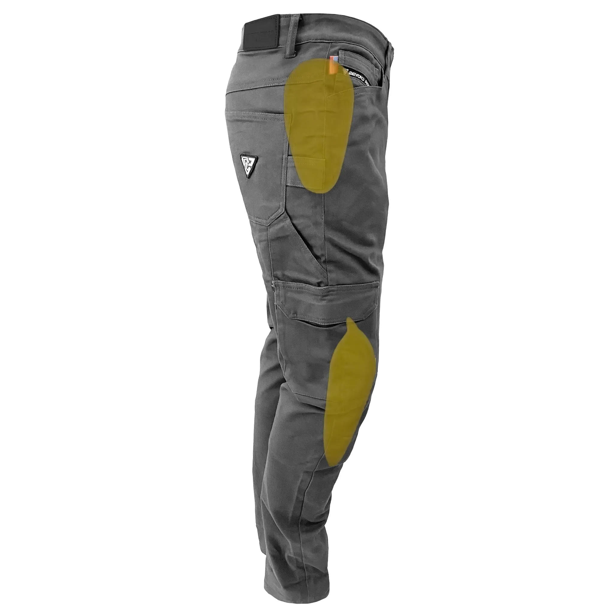 Straight Leg Cargo Pants - Gray with Pads