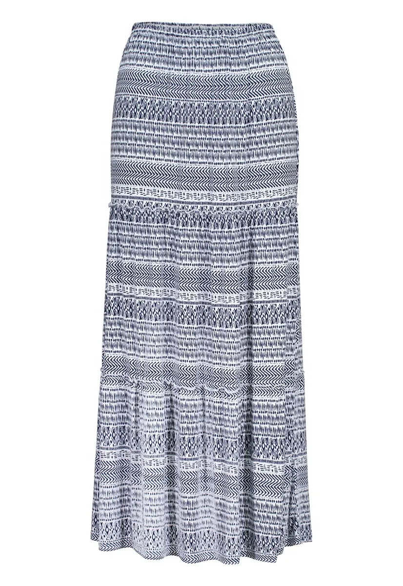 Tribal | Elastic Waist | Flounce | Maxi Skirt | Women's