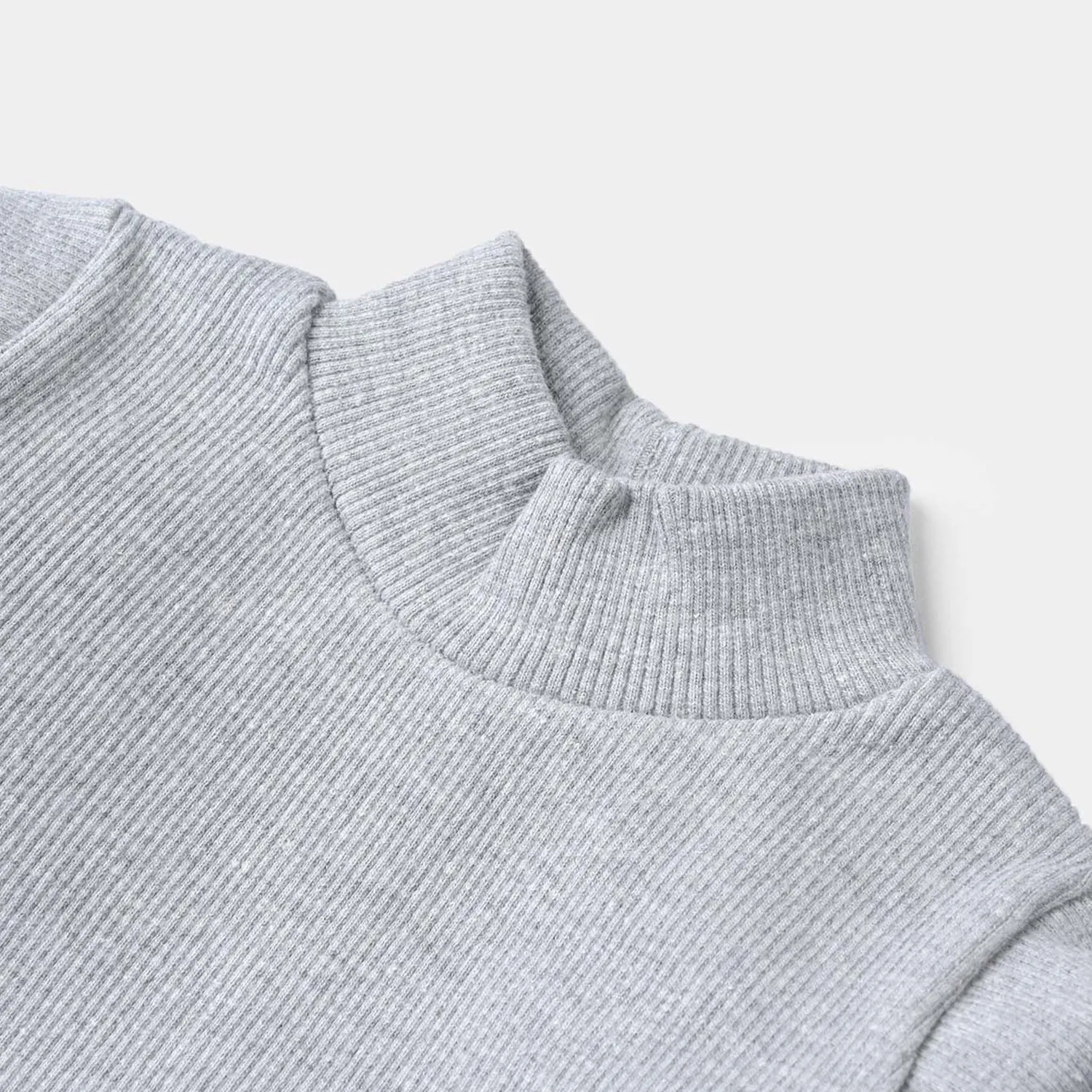 Unisex Rib Turtle Neck - Grey