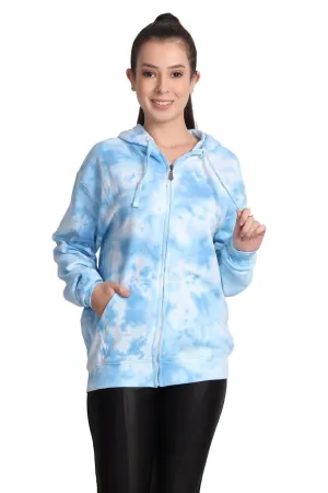 Unisex Zip Up Tie Dye Hoodie Comfortable Activewear 9604