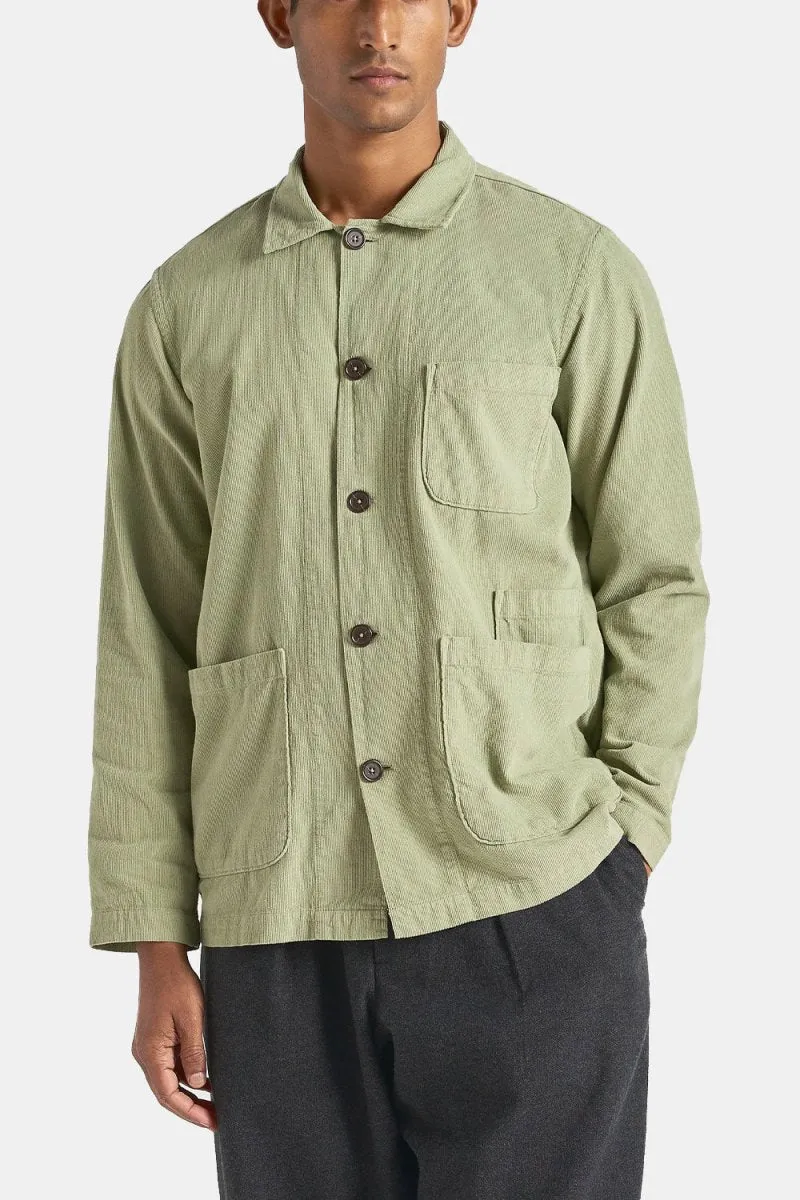 Universal Works Fine Cord Bakers Overshirt (Light Olive)