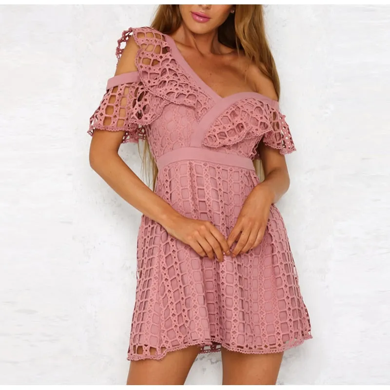 VenusFox Sexy Ruffle Lace Sweet Dress