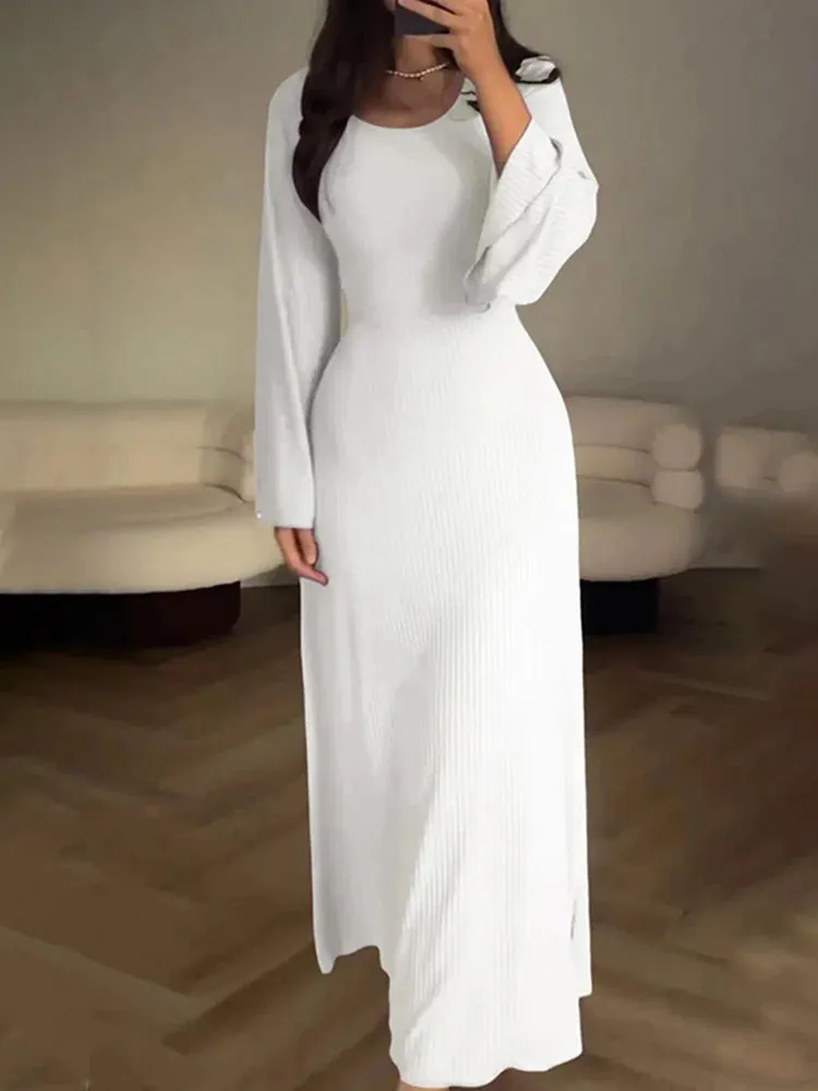 Vintage Long Dresses Women Autumn Long Sleeve Evening Dresses Female Elegant Bandage Maxi Dress Ladies Tight Party Prom Vestidos