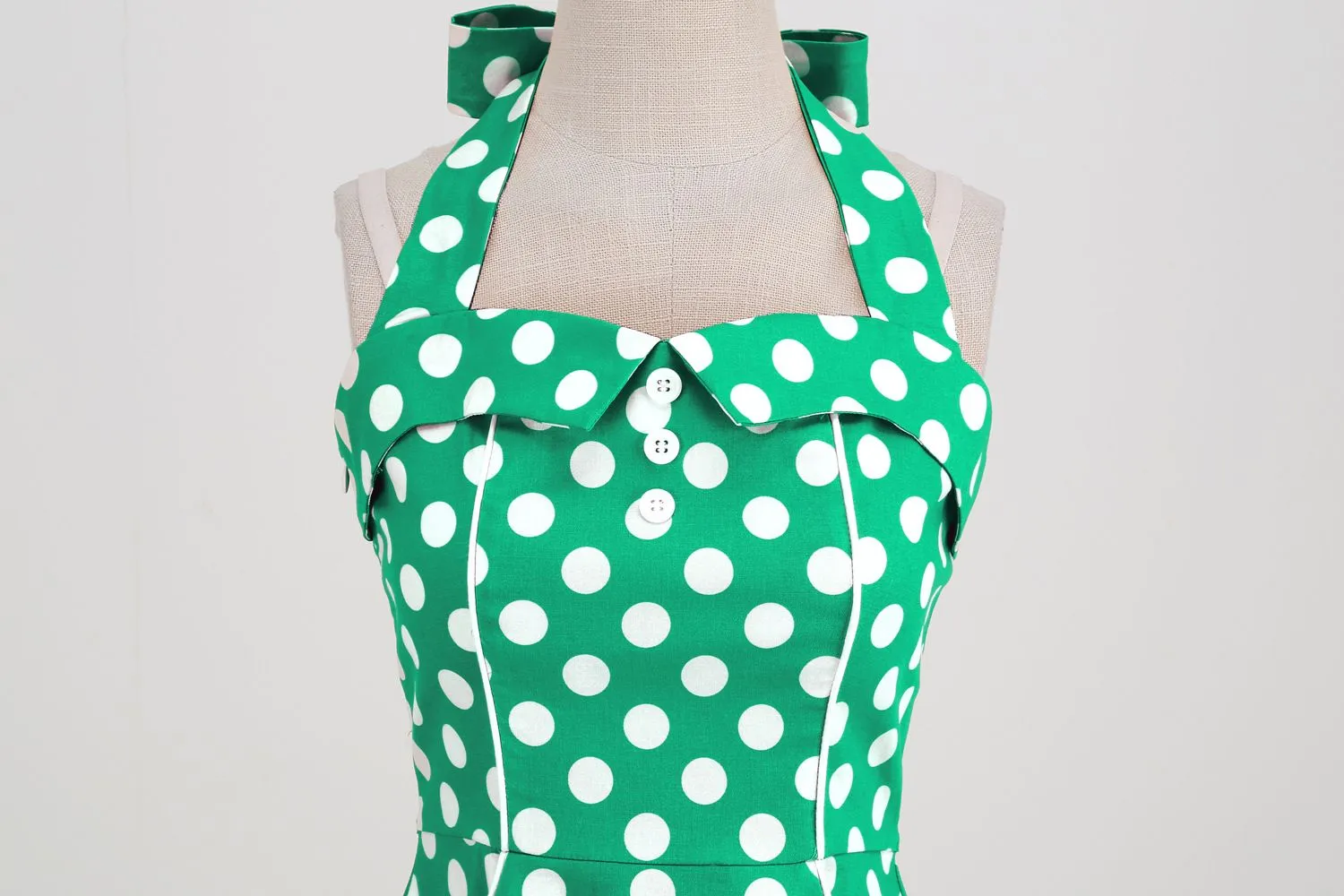 Women Retro Polka Dot Dresses Vintage 1950s Halter Cocktail Prom Rockabilly Dresses