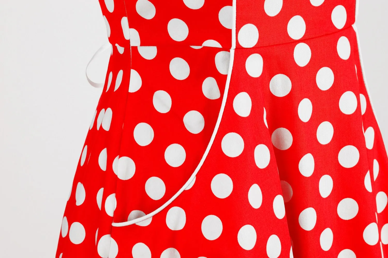 Women Retro Polka Dot Dresses Vintage 1950s Halter Cocktail Prom Rockabilly Dresses