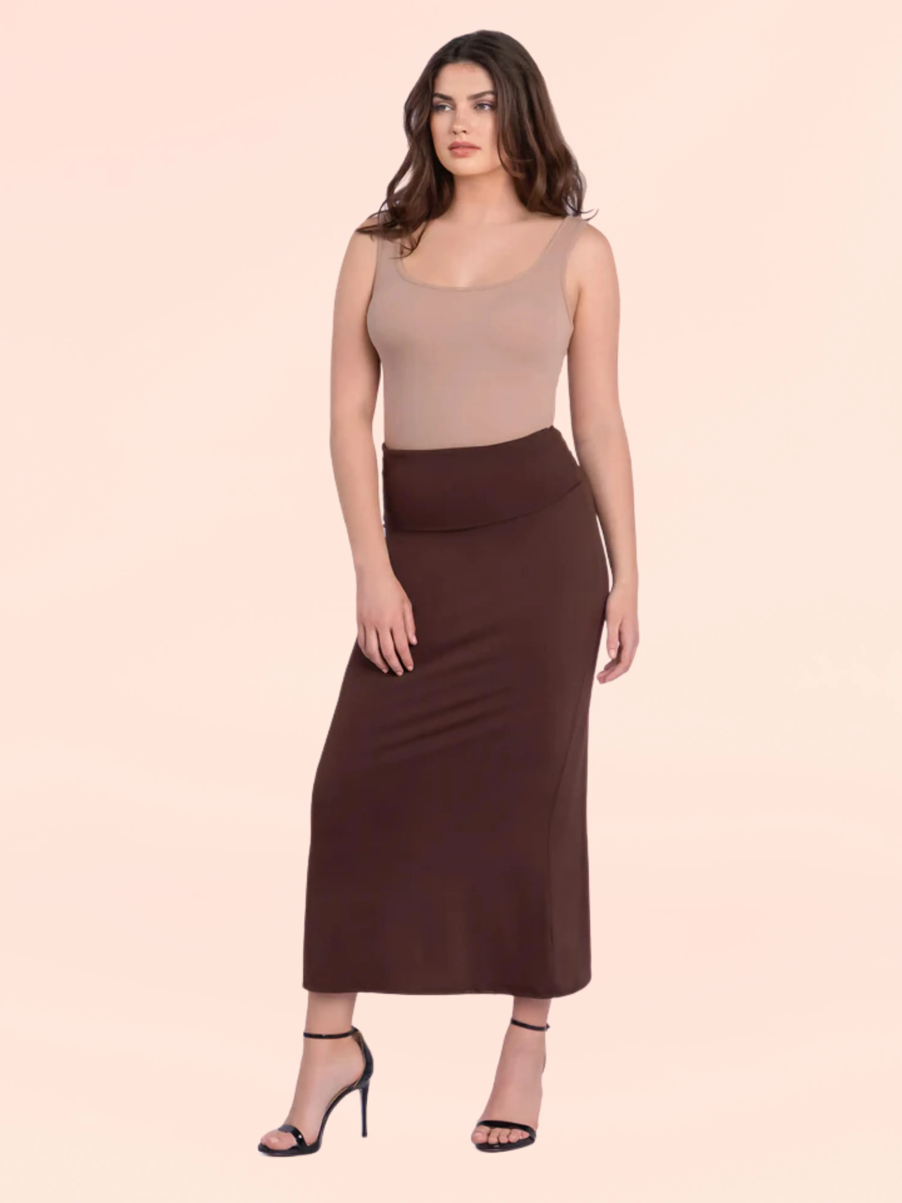 Womens Comfortable Foldover Maxi Skirt